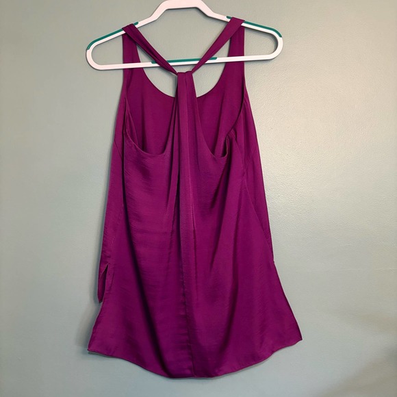 BCBG Maxazria Magenta Edita Twist Back High-Low Tank, M - Picture 3 of 6